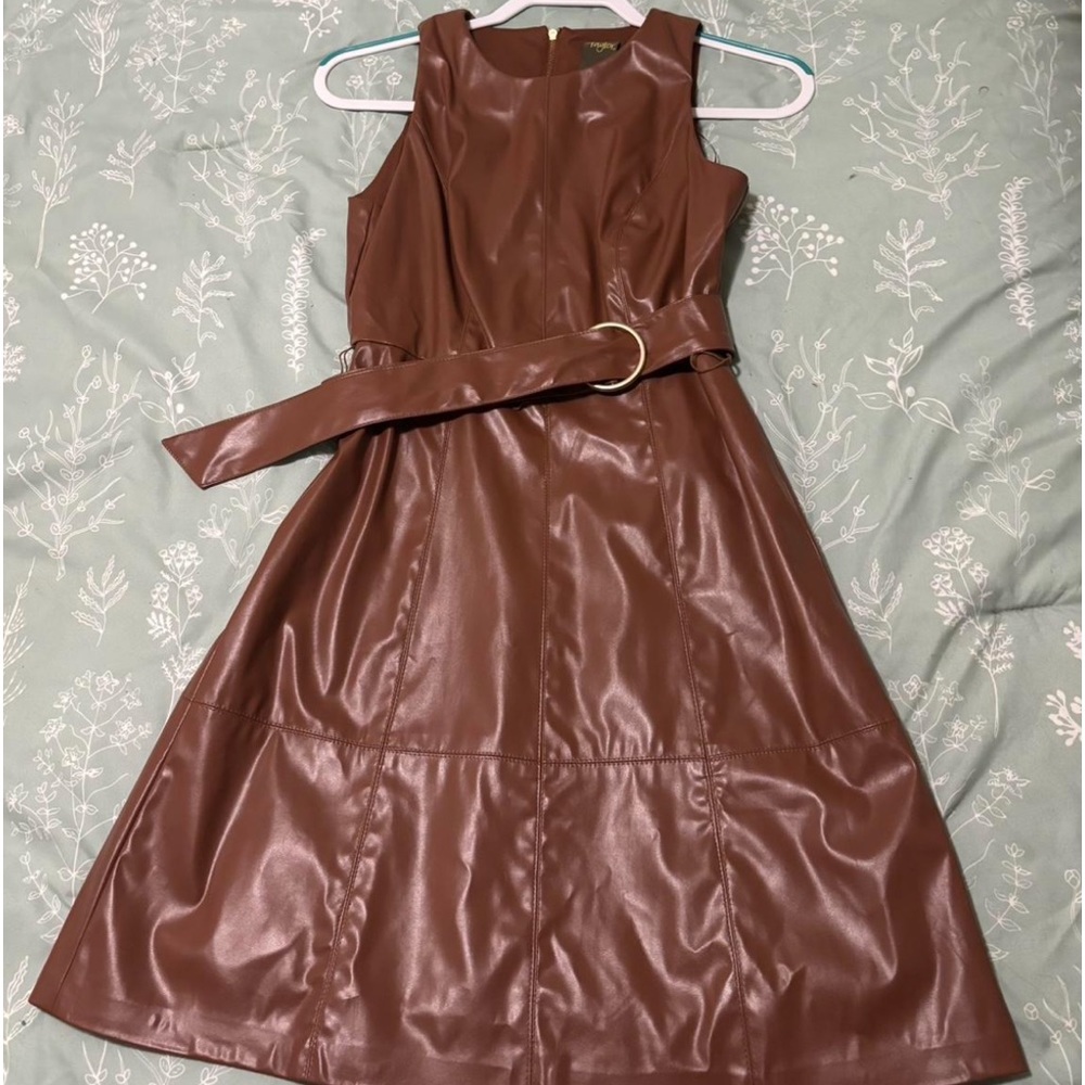 Brown Leather Dress